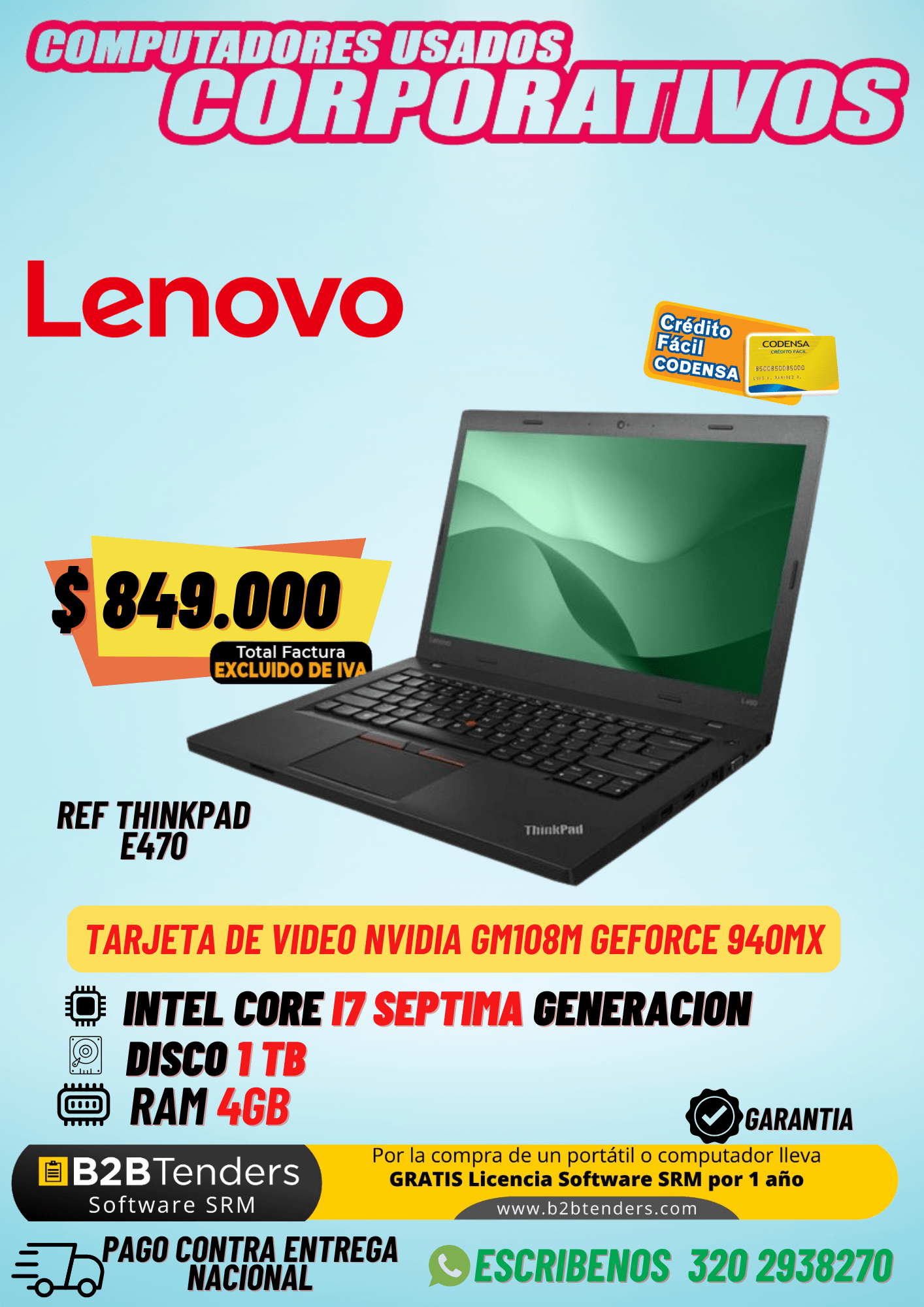 Lenovo E470 con tarjeta de video